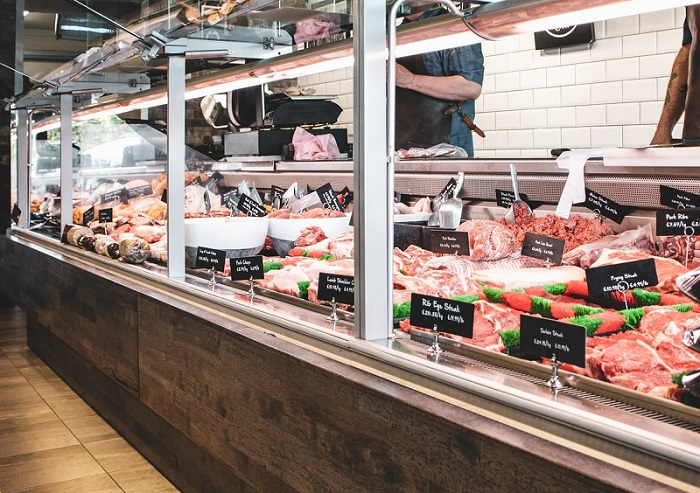 New York Strip vs Sirloin butchery display counter